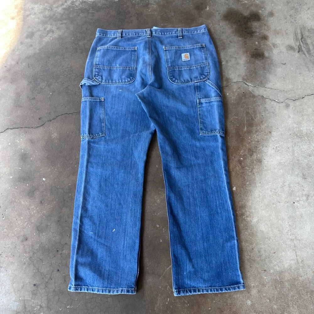 Carhartt Carpenter Jeans Mens 36x30 Blue Good Relaxed Fit Workwear 103327-966